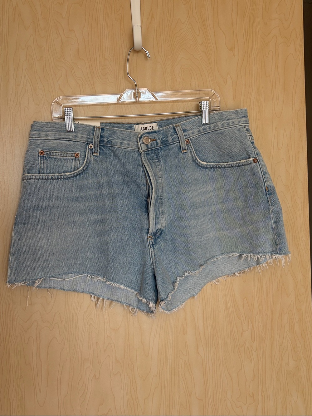 Agolde Mila High Rise Denim short NWT vintage style frayed leg size 34 - Picture 2 of 8